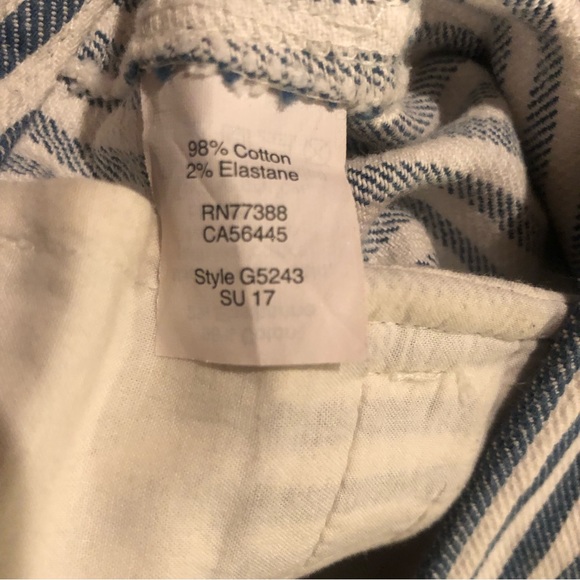 Madewell Wide Leg Blue & White Striped Cropped Pants Capri - Picture 8 of 11